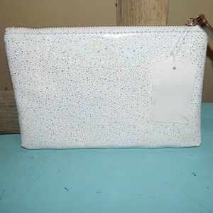 Vegan Make Up Cosmetic Bag Wristlet White